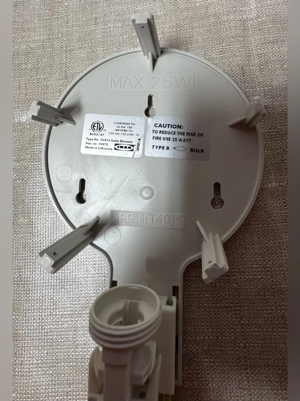VTG IKEA Smila Blomma Flower Daisy Wall Hanging Sconce Light Lamp Pink14”